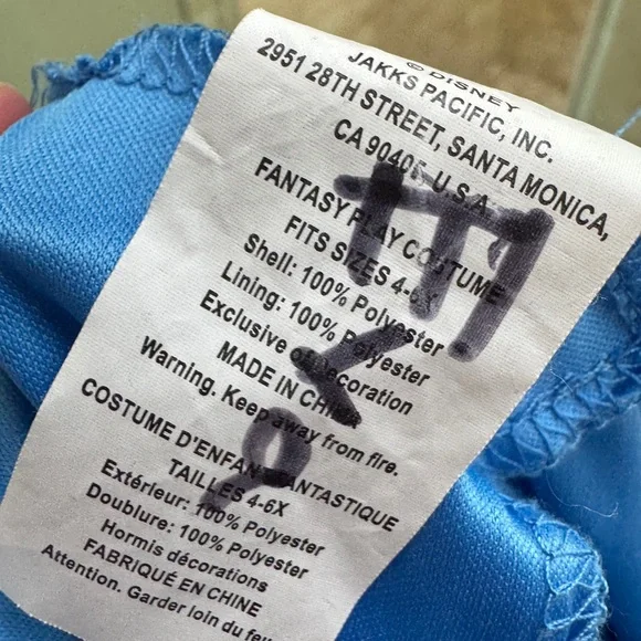 Disney Cinderella Girls Size 4 - 6 Sparkling Blue Costume Princess Dress Up - Picture 8 of 9